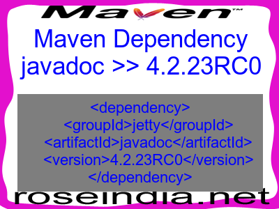 Maven dependency of javadoc version 4.2.23RC0