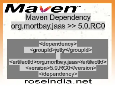 Maven dependency of org.mortbay.jaas version 5.0.RC0