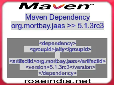 Maven dependency of org.mortbay.jaas version 5.1.3rc3