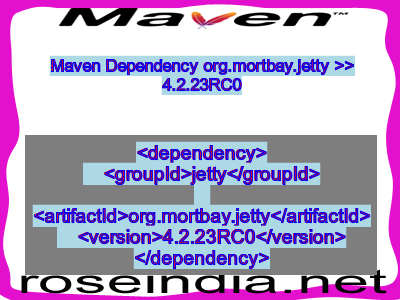 Maven dependency of org.mortbay.jetty version 4.2.23RC0