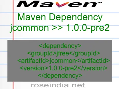 Maven dependency of jcommon version 1.0.0-pre2