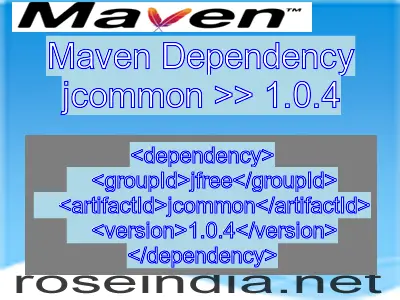 Maven dependency of jcommon version 1.0.4
