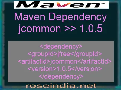 Maven dependency of jcommon version 1.0.5