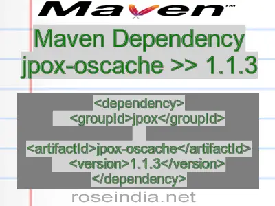 Maven dependency of jpox-oscache version 1.1.3