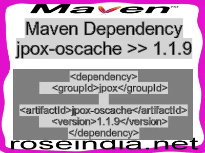 Maven dependency of jpox-oscache version 1.1.9