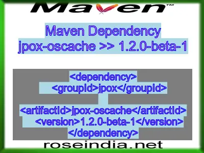 Maven dependency of jpox-oscache version 1.2.0-beta-1