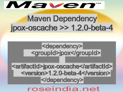 Maven dependency of jpox-oscache version 1.2.0-beta-4