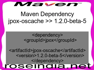 Maven dependency of jpox-oscache version 1.2.0-beta-5