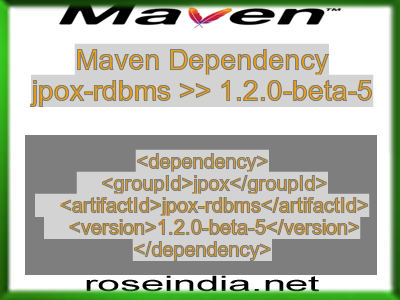 Maven dependency of jpox-rdbms version 1.2.0-beta-5