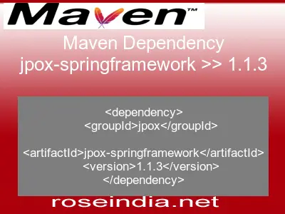 Maven dependency of jpox-springframework version 1.1.3