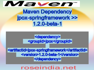 Maven dependency of jpox-springframework version 1.2.0-beta-1