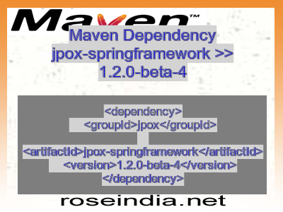 Maven dependency of jpox-springframework version 1.2.0-beta-4