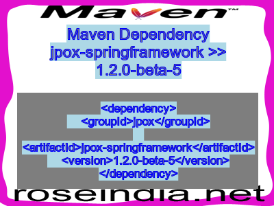 Maven dependency of jpox-springframework version 1.2.0-beta-5