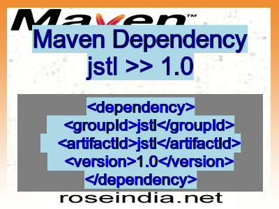 Maven dependency of jstl version 1.0