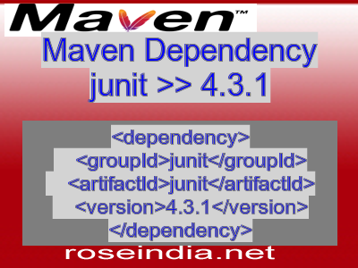 Maven dependency of junit version 4.3.1