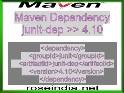 Maven dependency of junit-dep version 4.10