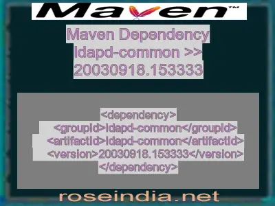 Maven dependency of ldapd-common version 20030918.153333