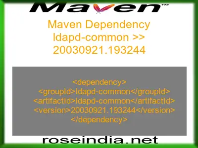 Maven dependency of ldapd-common version 20030921.193244