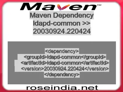 Maven dependency of ldapd-common version 20030924.220424