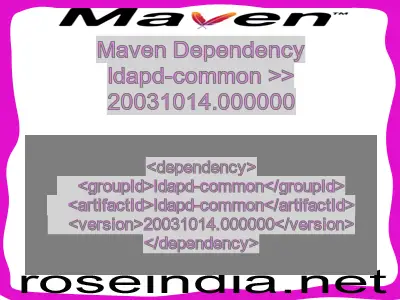 Maven dependency of ldapd-common version 20031014.000000
