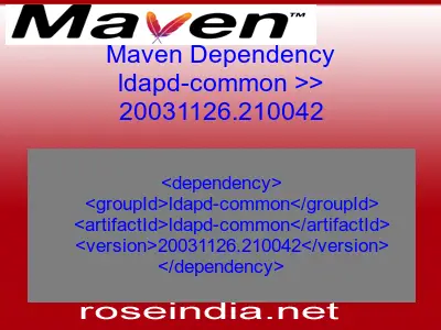 Maven dependency of ldapd-common version 20031126.210042