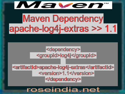 Maven dependency of apache-log4j-extras version 1.1