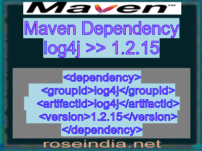 Maven dependency of log4j version 1.2.15