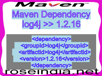 Maven dependency of log4j version 1.2.16