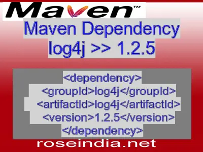 Maven dependency of log4j version 1.2.5