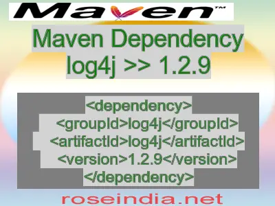 Maven dependency of log4j version 1.2.9