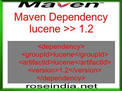 Maven dependency of lucene version 1.2