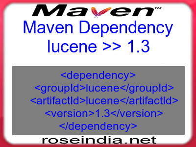 Maven dependency of lucene version 1.3