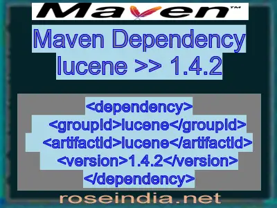 Maven dependency of lucene version 1.4.2