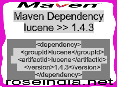 Maven dependency of lucene version 1.4.3