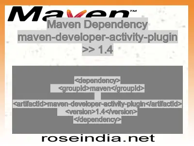 Maven dependency of maven-developer-activity-plugin version 1.4
