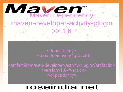 Maven dependency of maven-developer-activity-plugin version 1.6