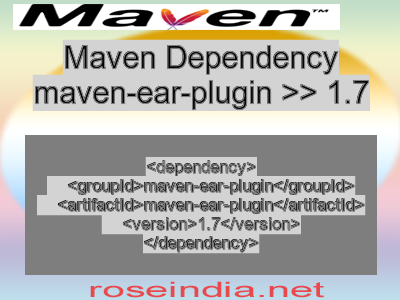 Maven dependency of maven-ear-plugin version 1.7