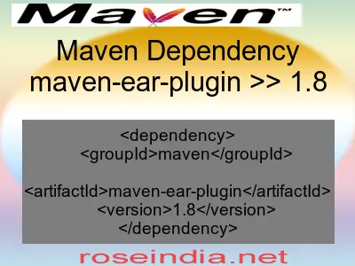 Maven dependency of maven-ear-plugin version 1.8
