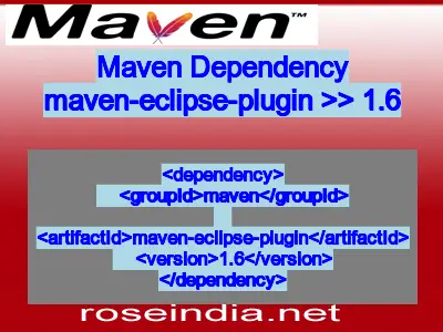 Maven dependency of maven-eclipse-plugin version 1.6