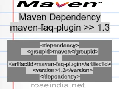 Maven dependency of maven-faq-plugin version 1.3
