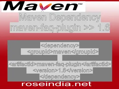 Maven dependency of maven-faq-plugin version 1.6