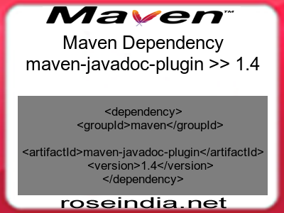 Maven dependency of maven-javadoc-plugin version 1.4