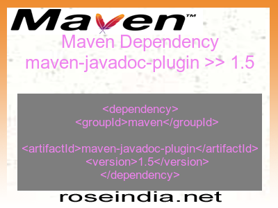 Maven dependency of maven-javadoc-plugin version 1.5