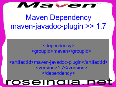 Maven dependency of maven-javadoc-plugin version 1.7
