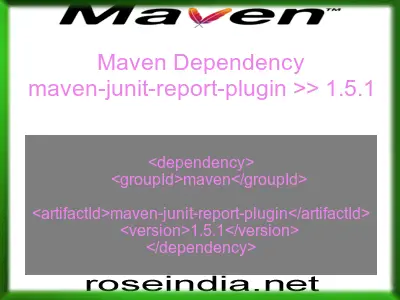 Maven dependency of maven-junit-report-plugin version 1.5.1