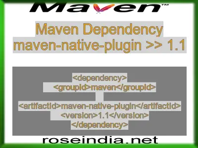 Maven dependency of maven-native-plugin version 1.1