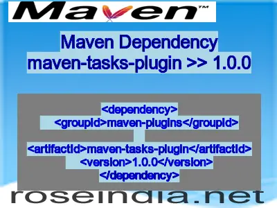 Maven dependency of maven-tasks-plugin version 1.0.0