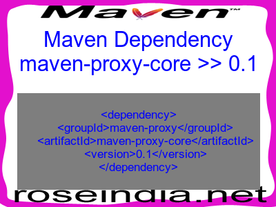 Maven dependency of maven-proxy-core version 0.1