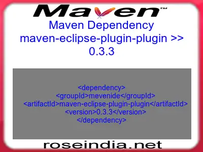 Maven dependency of maven-eclipse-plugin-plugin version 0.3.3