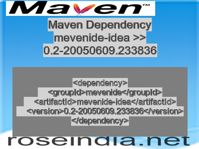Maven dependency of mevenide-idea version 0.2-20050609.233836